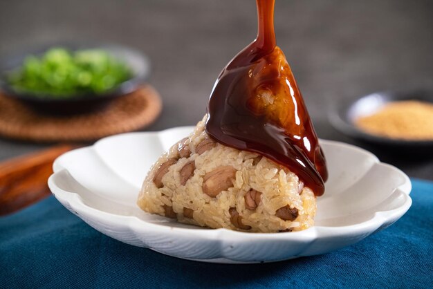 Plantaardige zongzi Vegetarische rijstbol voor Duanwu Dragon Boat Festival-eten