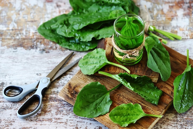 Plantain leaf drink