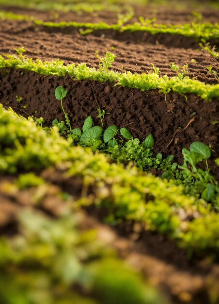 Foto planten in de bodem groen en zonlicht aarde