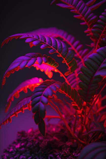 Planten in Glowing Lights Ai generatief