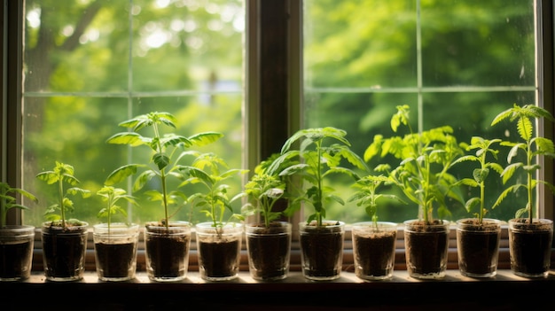 planten van spruiten in potten