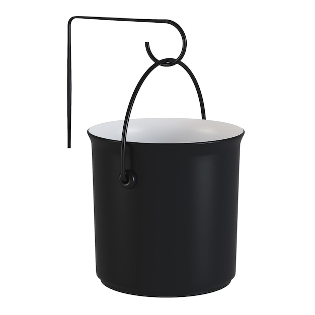 Planter with bracket isolated on a white background. 3D rendering.