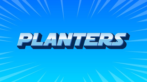 Planters 3D Blue Text