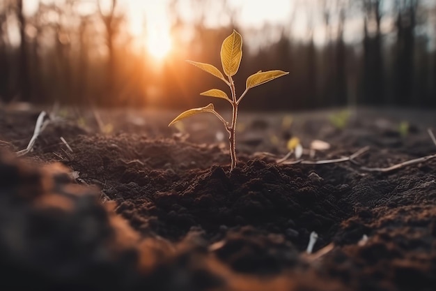 Planting a tree in ground Spring Seeding AI