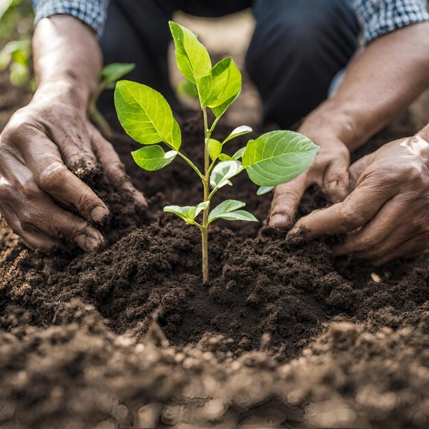 Planting trees for a sustainable future community garden and environmental conservation