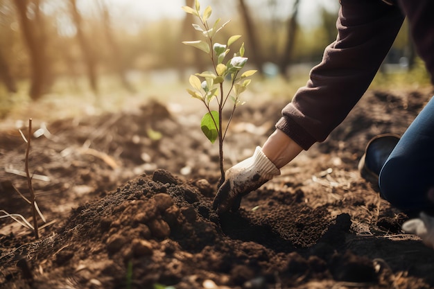 Premium Photo  Planting trees for a sustainable future community 