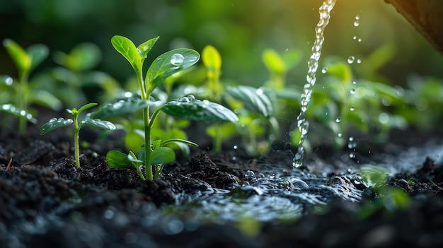 成長中の植物は手で灌<unk>する必要があります