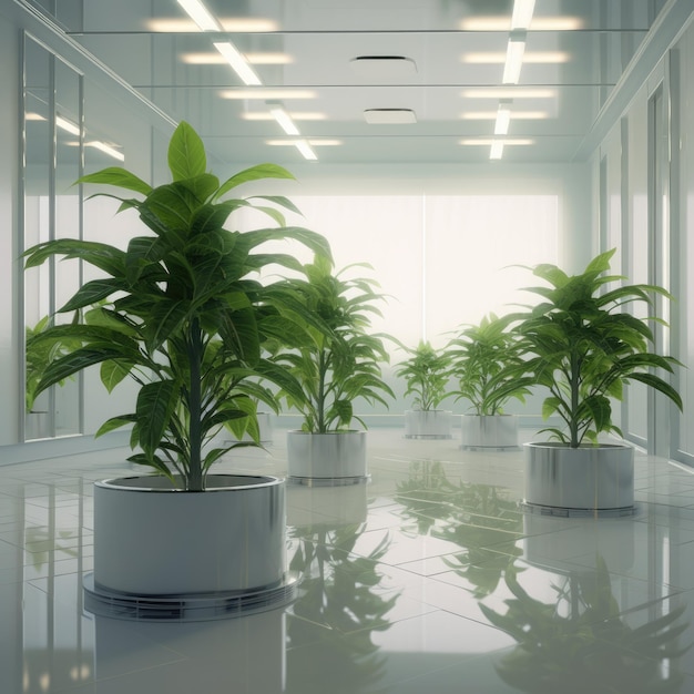 미래의 실험실에서 식물