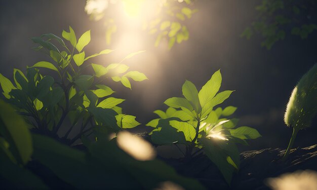 Plants macro photography light rays sunshine forest plants