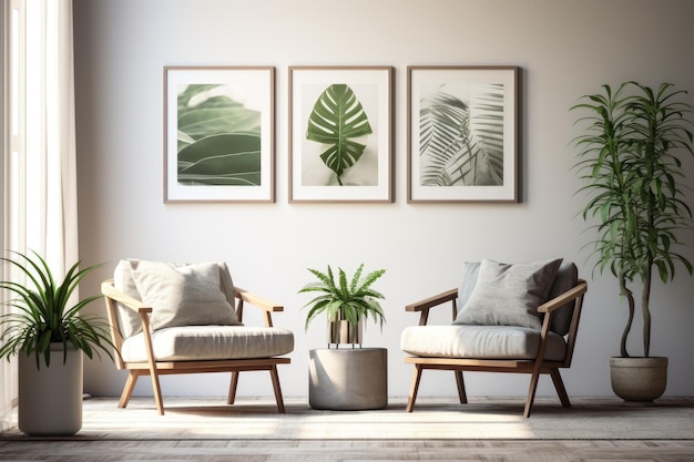 Plants in a minimalist room space