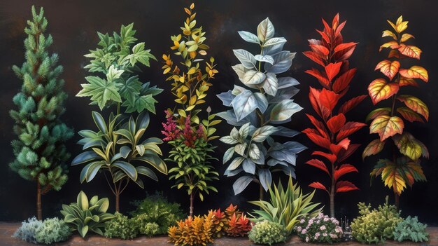 Foto piante su uno sfondo neutro