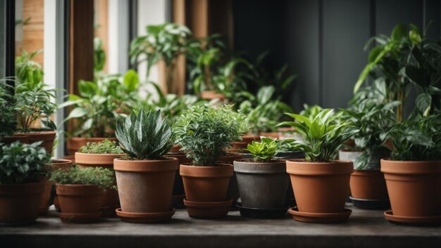 plants in pots