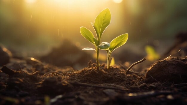 Foto sostenibilità delle piante e della terra nel