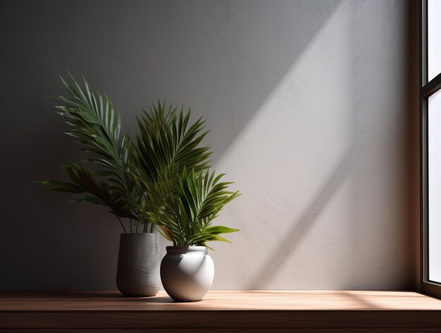 Plants in vases on the windowsill