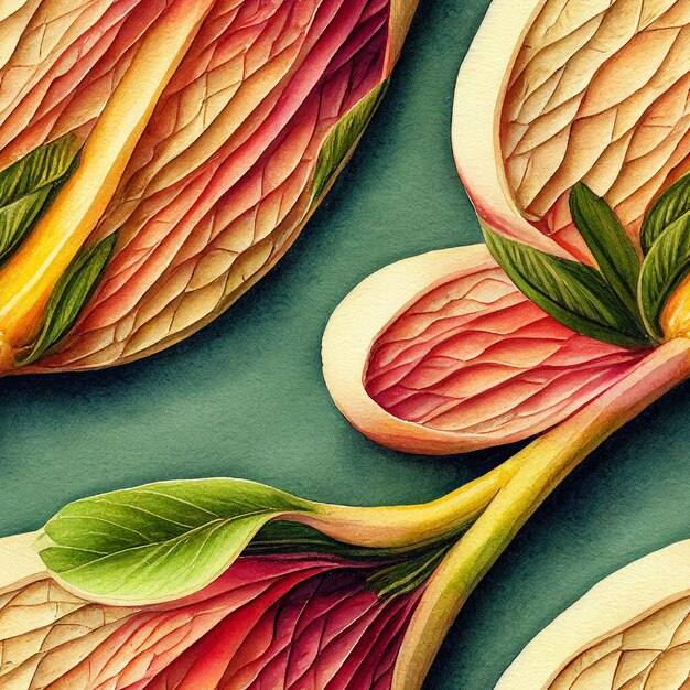 植物植生ハーブ、野菜のシームレスな繰り返しパターン タイル。デジタル ペーパー詳細な水彩 st