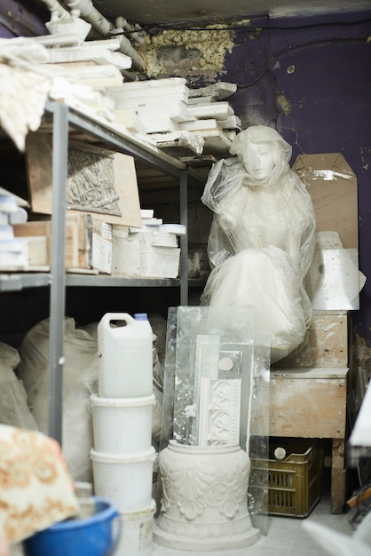 Plaster statue girl handmade