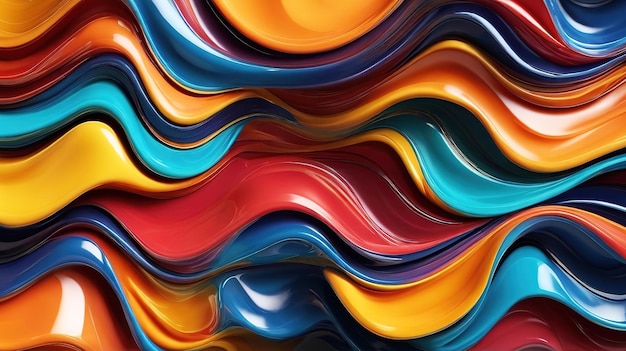 Plastic 3D golven textuur kleurrijke achtergrond