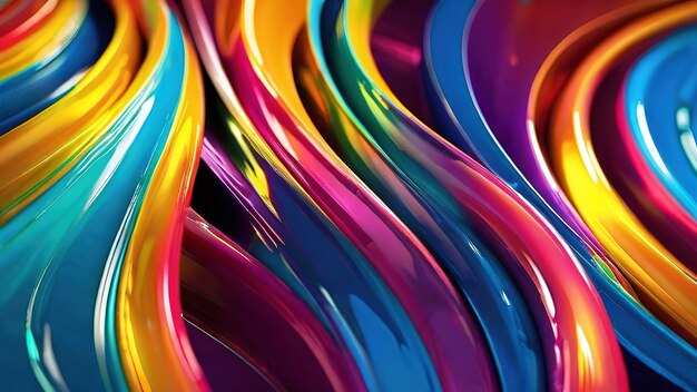 Photo plastic 3d wave texture colorful background with lines and waves inside