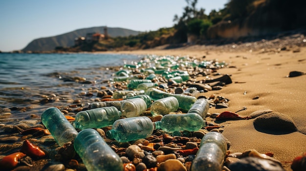 Plastic afval op het strand