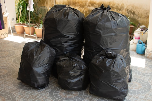 Plastic bag black for bin garbage, bag for trash waste,\
garbage,