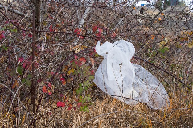 Plastic bag environment pollution and garbage