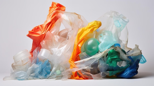 Photo a plastic bag of plastic bottles and other items