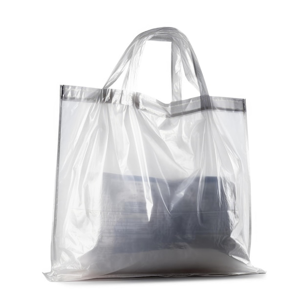 Photo plastic bag on white background