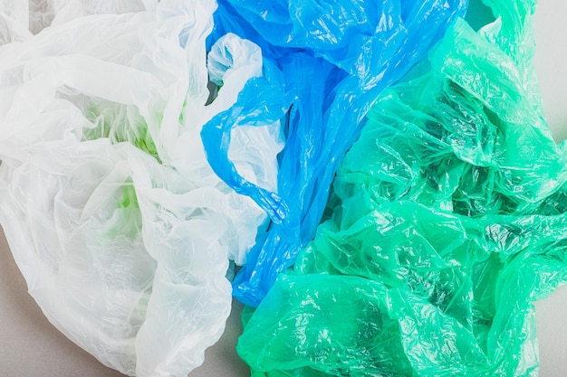 Photo plastic bags recyclable waste garbage sorting
