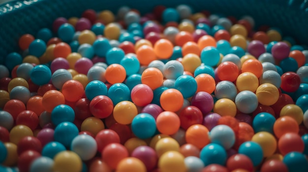 Plastic balls filling a child pool