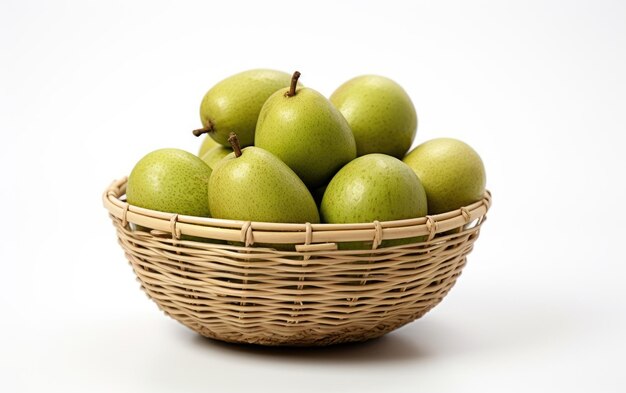 Photo plastic basket containing kiwiquat isolated on transparent background