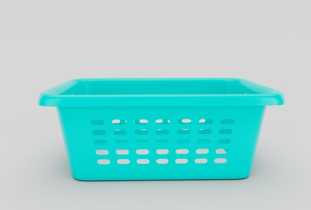 Plastic Basket minimal 3d rendering on white background