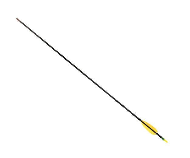 Plastic black arrow isolated on white Professional archery equipment