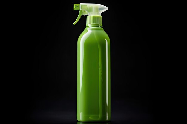 Plastic bottle for detergent cleaning agent iIsolated on black background