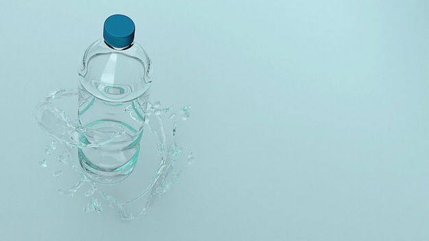 Plastic bottle for eco concept 3d rendering.