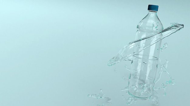 Пластичная бутылка для перевода концепции 3d eco.