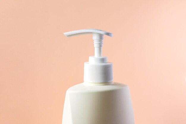 Plastic bottle of liquid soap with dispenser pump