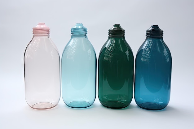 Photo plastic bottle made from recycled materials with ecofriendly design created with generative ai