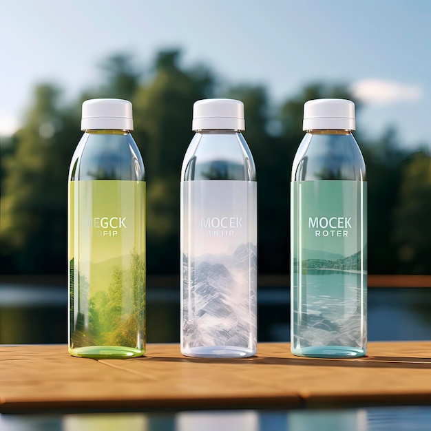 Photo plastic bottle mockup aigenerated realistic digital rendering