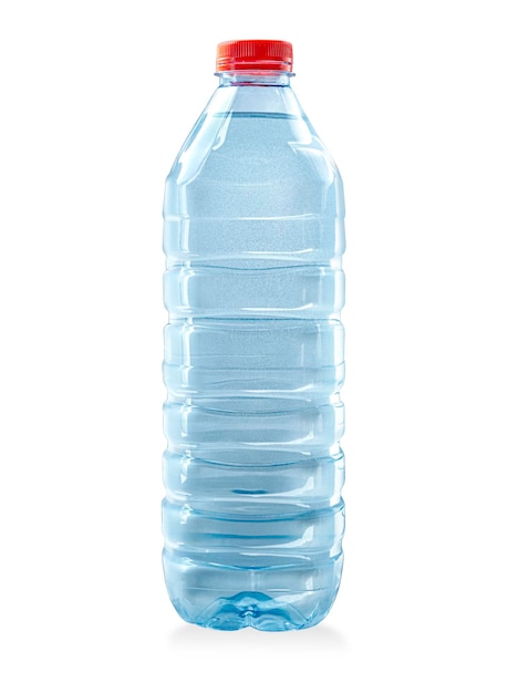 Plastic bottle of still healthy water isolated on white background with clipping path