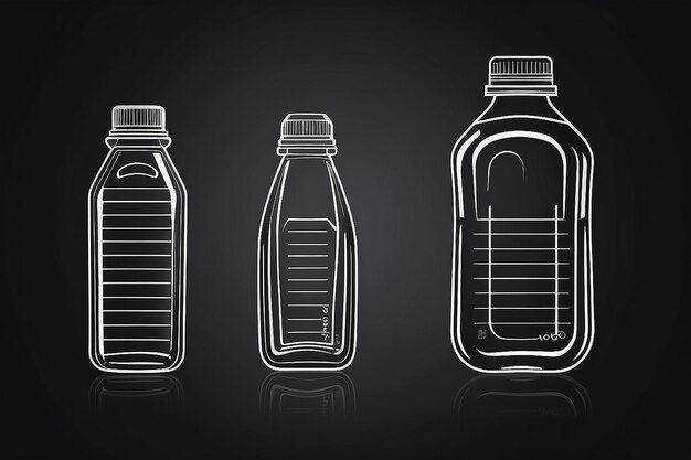 Foto icona di progettazione di linee di illustrazione vettoriale di bottiglie di plastica