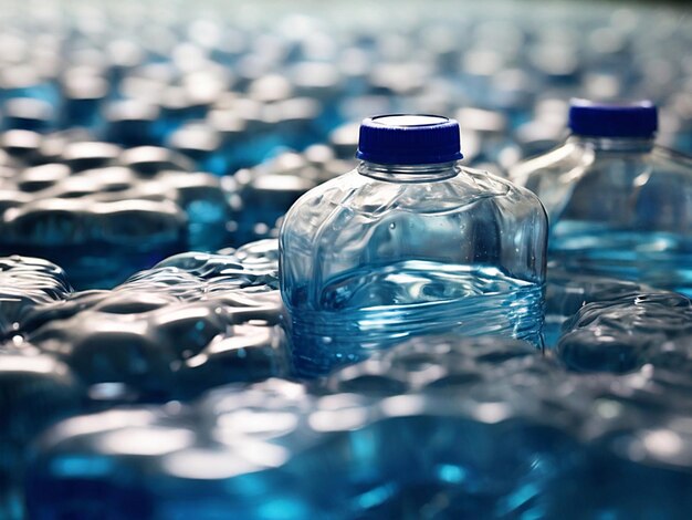 Foto concetto di inquinamento dell'acqua da bottiglia di plastica