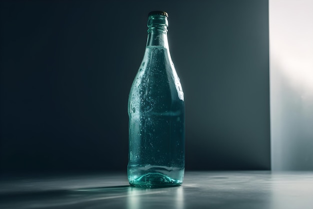 Plastic bottle of water on white background