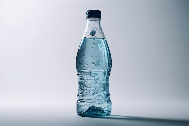 Plastic bottle of water on white background