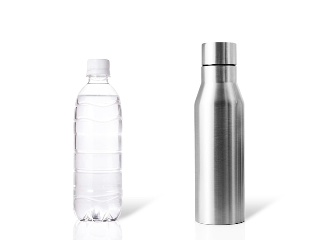 Plastic bottles and Reusable water bottle