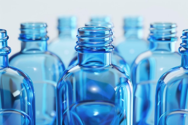 Plastic bottles on white background