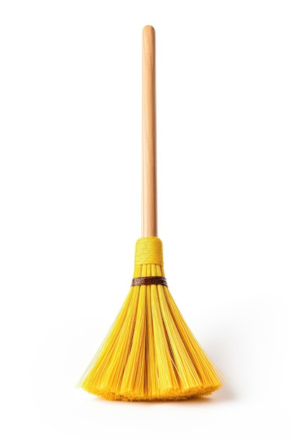 Plastic broom isolated on white background