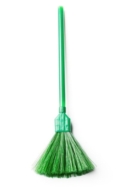 Plastic broom isolated on white background