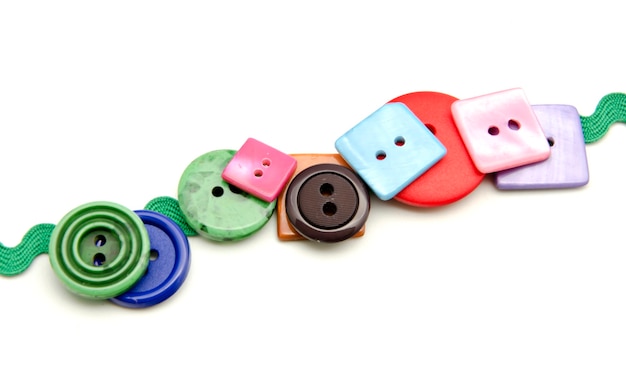 Plastic buttons of different colors