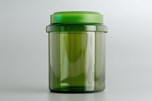 Plastic canister on white background