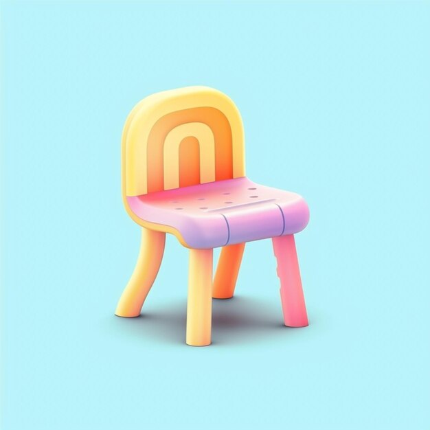 A plastic chair with the letter m on it